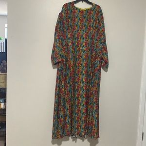 Modestly Cupcake Maxi Long Sleeve Snakeskin Designer Full Coverage Dress - Sz 3X